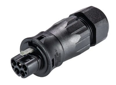 Разъем RST20i5 96.052.4553.1 - Вилочный разъем на кабель диам. 13-18 мм, IP68(69k), 5 полюсов, винтовая фиксация провода, номинальные характеристики: 250/400V+РЕ, 20A, цвет: черный, серия RST Classic