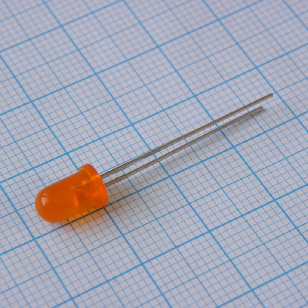 L-7113SED - Светодиод 5мм/оранжевый/601нм/380-800мкд/30°