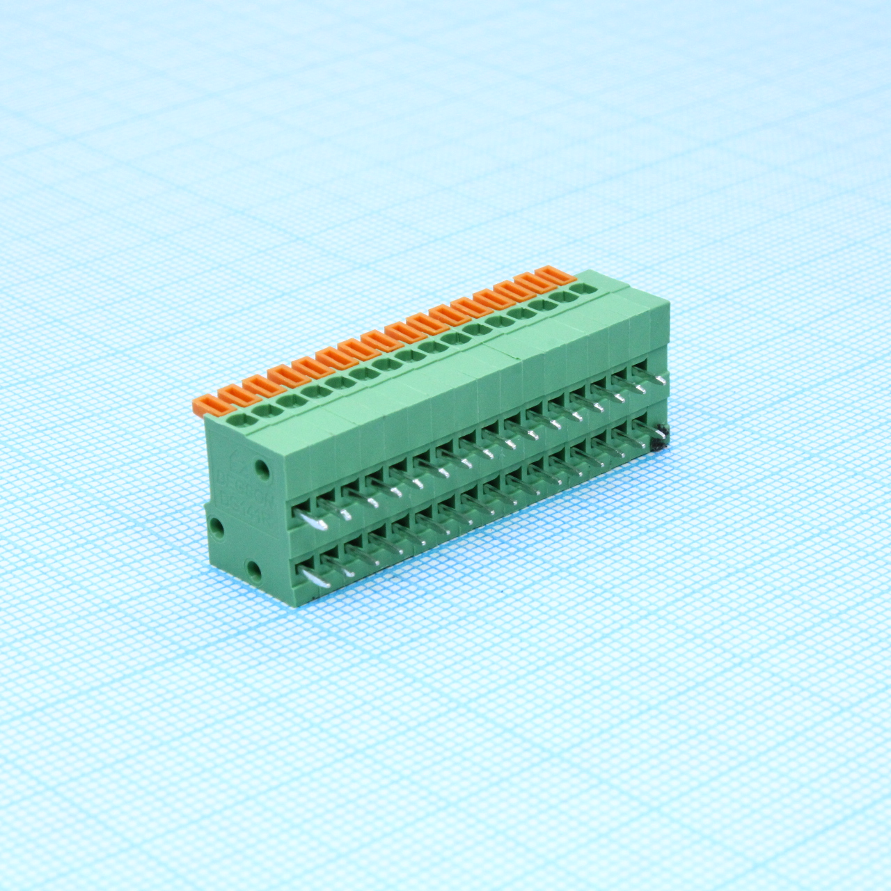 DG141R-2.54-16P-14-00A(H) - Нажимной безвинтовой клеммный блок 16 контактов. Зажим типа торцевой контакт. Серия DG141R-2.54