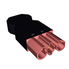 Разъем GST18I3S S1 ZR1 5kVRT03 - Вилочный разъем на кабель, 3 полюса, винтовая фиксация, номинальные характеристики: 250V, 15A, цвет корпуса: черный, цвет контактной вставки: розовый, серия gesis GST18i3