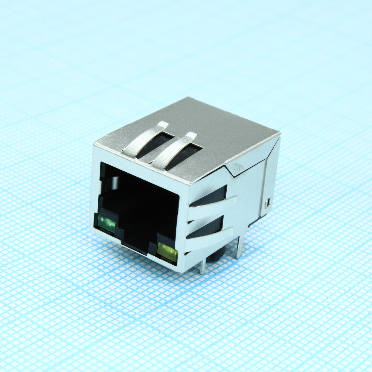 KLS12-TL193-1x1-G/Y-03-S - Гнездо RJ45 на плату экранированное со встроенными светодиодами и трансформатором