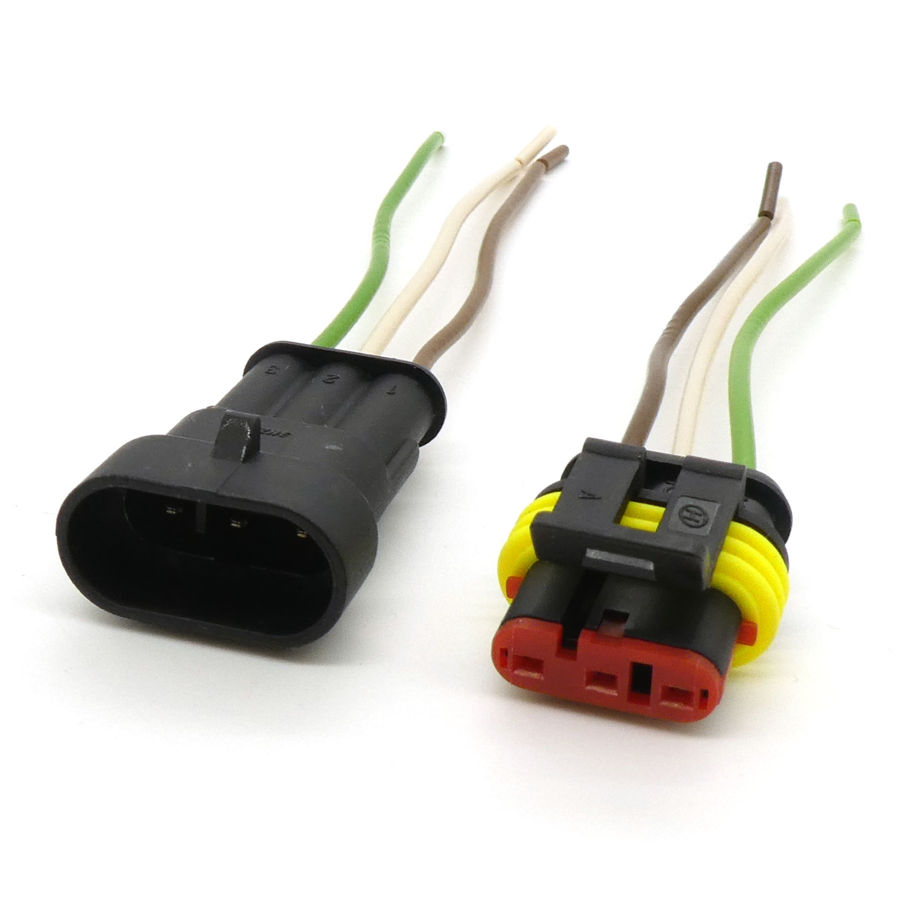 штекер+гнездо, 3контакта, IP66 - Колодка соединительная штырь + гнездо IP66 комплект с проводом 0.5 мм2,  3 контакта