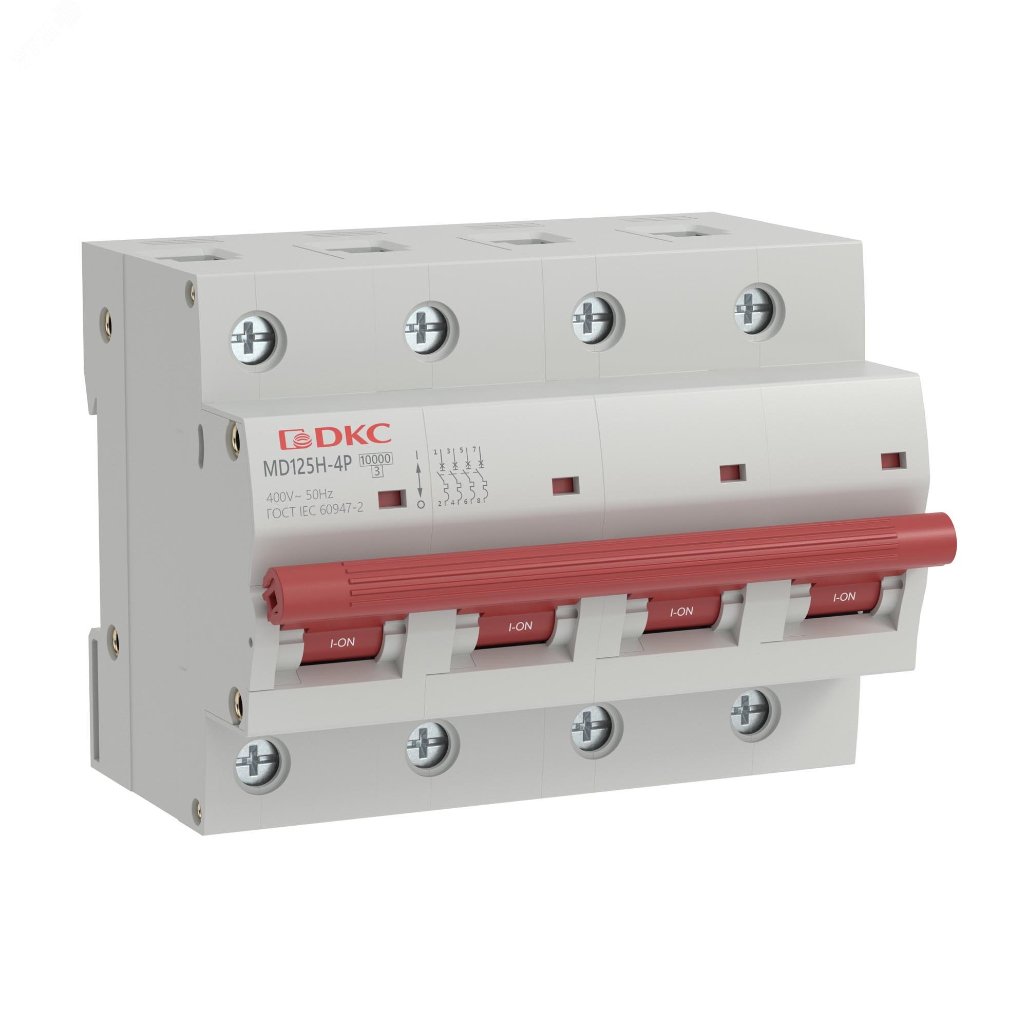 DKC Автоматический выключатель модульный YON max типа MD125H, 10кА, 4 полюса, хар-ка C, 100А