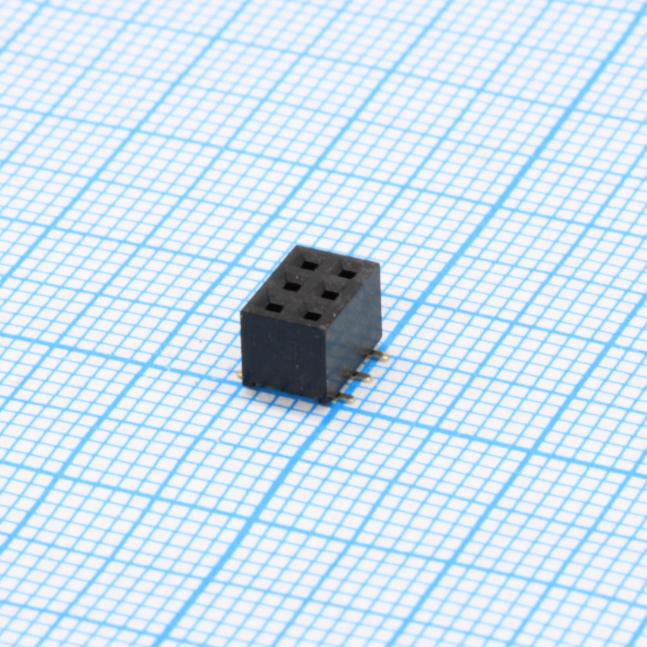 DS1026-07-2X3S8BSXBX - Гнездо на плату SMD 2x5 конт., шаг 2.00мм, высота 4.3мм, позолоч.