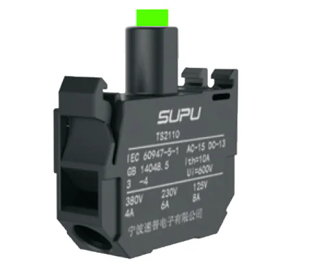 Блок индикации (зеленый) TS2101-1AC20 - Блок индикации, винтовая фиксация провода, LED AC/DC 24V, для серии кнопок TS2, цвет: зеленый