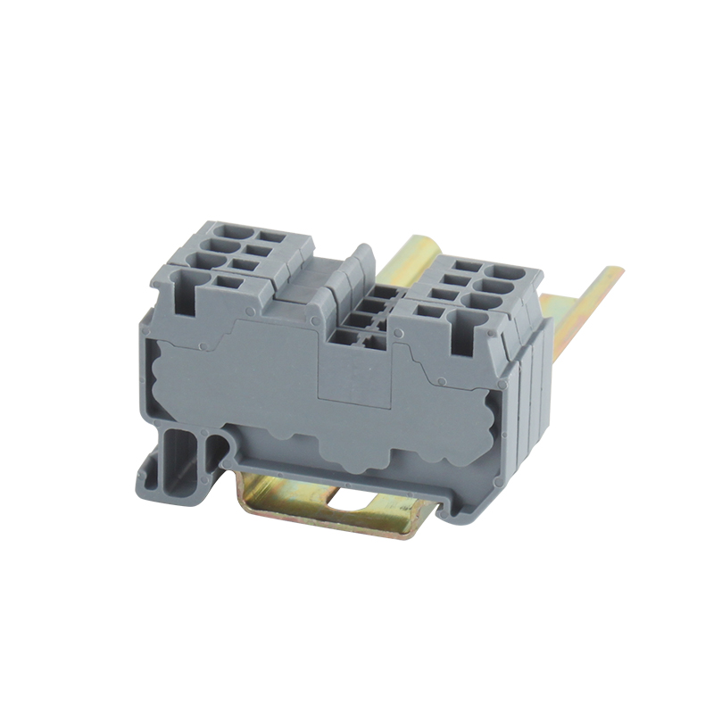 Проходная клемма JUT14-2.5-BE - Проходная клемма, тип фиксации провода: пружинный, номинальное сечение: 2,5 мм кв., 800V, 24A, ширина: 5,2 мм, цвет: синий, тип монтажа: DIN35