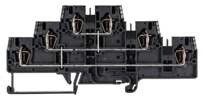 Клемма сдв. WKFN 2,5 E3/VB/35 - 3-х этажная клемма, тип фиксации провода: пружинный, номинальное сечение: 2,5 мм кв., 20A, 500V, ширина: 5 мм, цвет: черный, тип монтажа: DIN 35