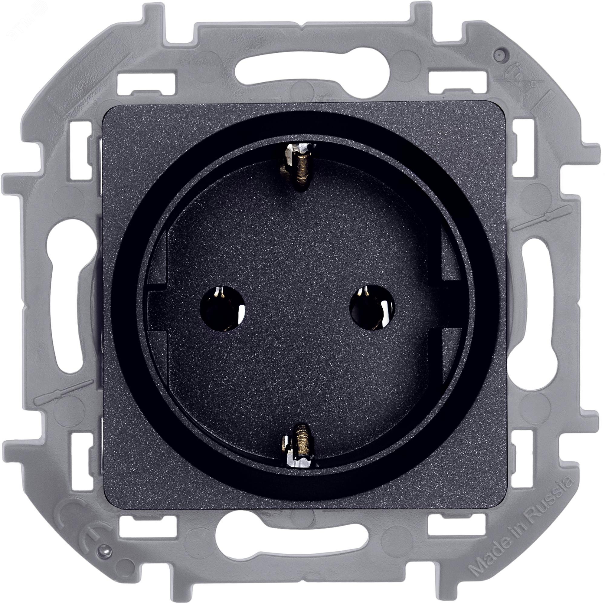 Розетка 1-м СП Inspiria 16А IP20 250В 2P+E немецк. стандарт механизм антрацит Leg 673723