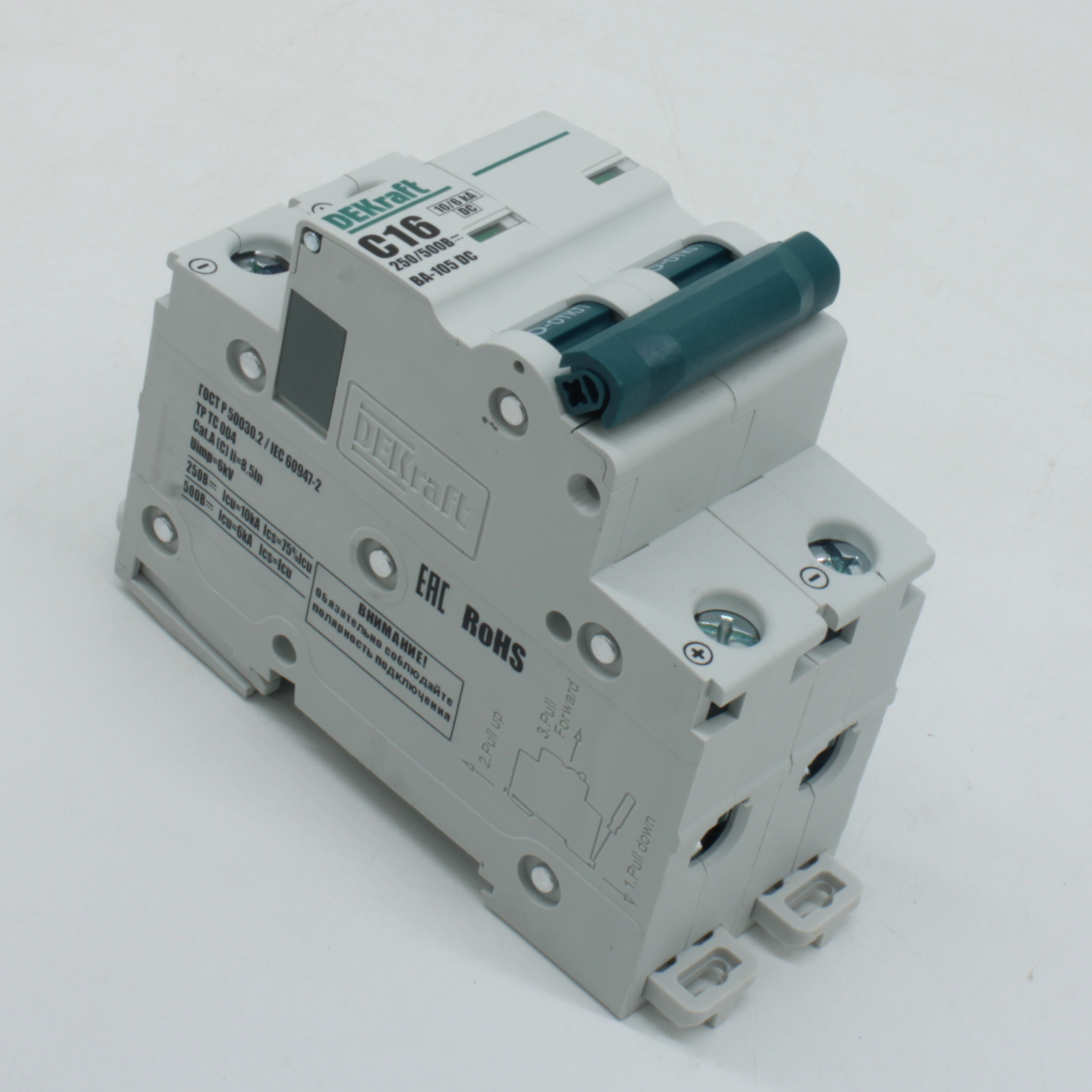 Выключатель автоматический 2P C кривая 16A 500В DC ВА-105 13391DEK