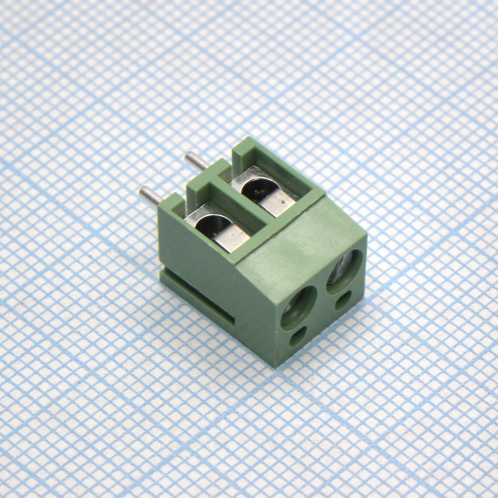 DG300-5.0-02P-14-00A(H) - Винтовой клеммный блок с защитой провода, 2 контакта. Серия DG300-5.0