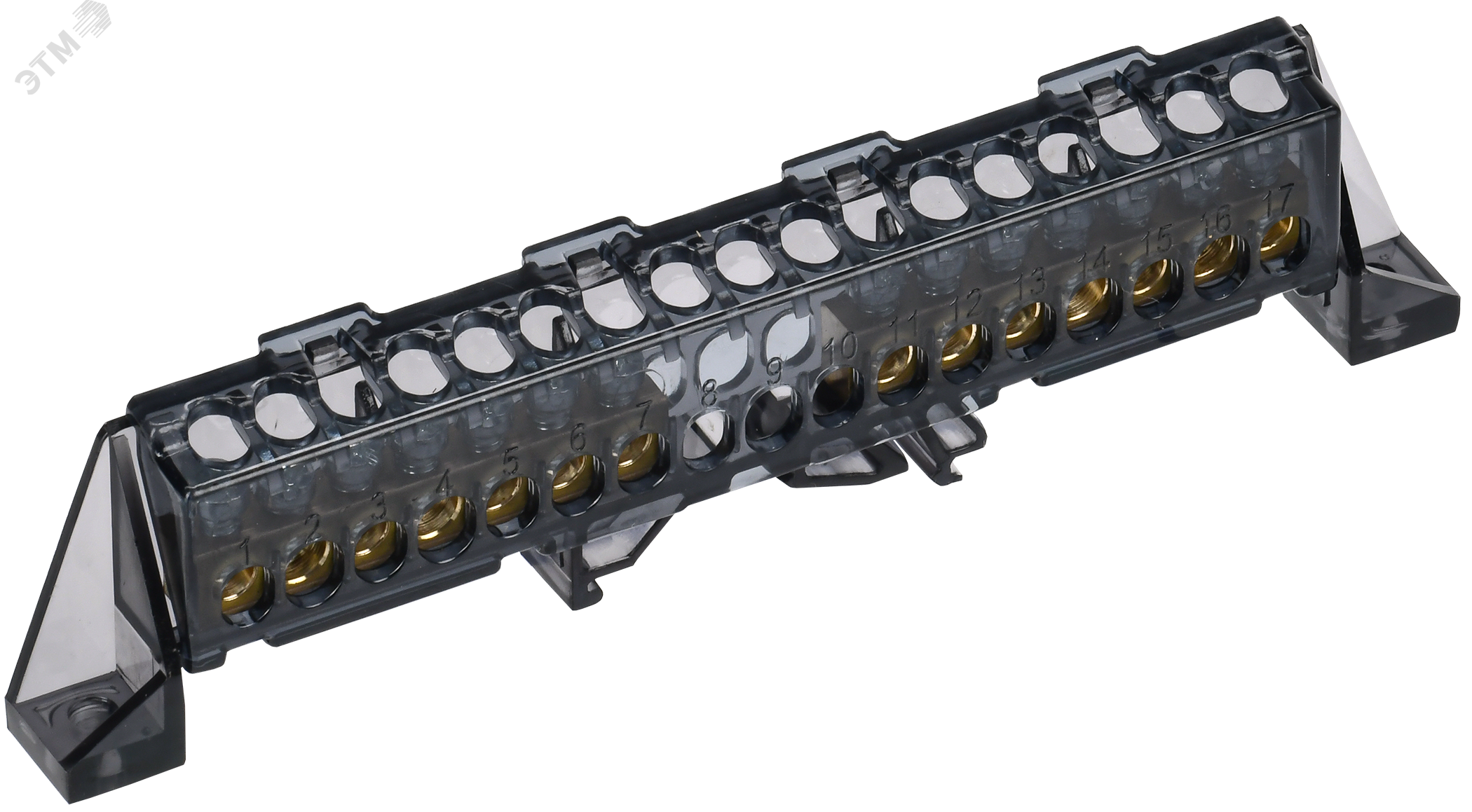 TEKFOR Шина N ноль в комбинированном DIN-изоляторе Стойка 6х9-(7+7)-Ч IEK TF-NN10-77-DP-K02