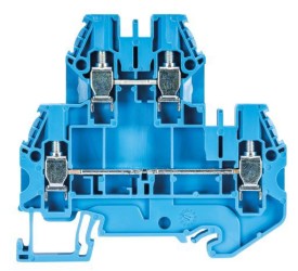 Клемма WT 4 E BL - Этажная клемма, тип фиксации провода: винтовой, номинальное сечение: 4 мм кв., 32A, 800V, ширина: 6 мм, цвет: синий, тип монтажа: DIN 35