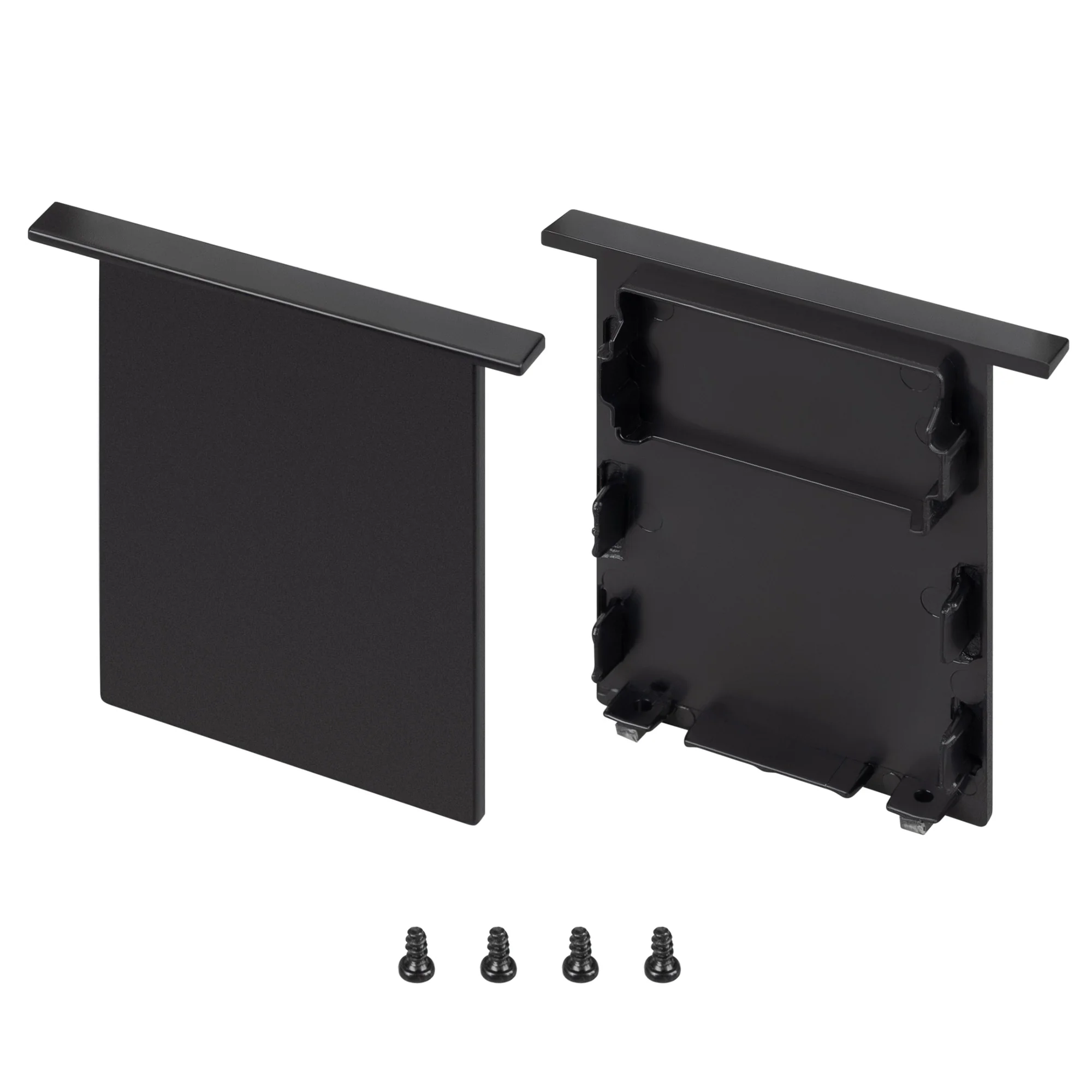 Заглушка SL-LINIA52-3L-F-MIDDLE BLACK глухая 044708 - Пара черных заглушек для профиля SL-LINIA52-3L-F-2000. В комплекте 2 глухие заглушки для среднего уровня установки экрана (положение middle). Цена за 1 комплект.