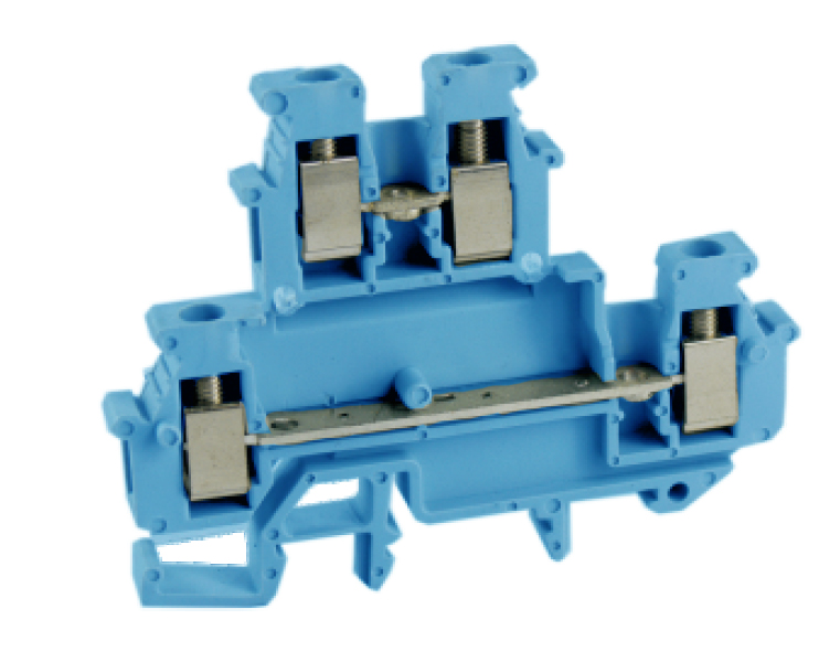 Этажная клемма UKJ-2.5M/2-2(BU) - Этажная мини клемма, тип фиксации провода: винтовой, номинальное сечение: 2,5 мм кв., 24A, 500V, ширина: 5,2 мм, цвет: синий, тип монтажа: DIN 15