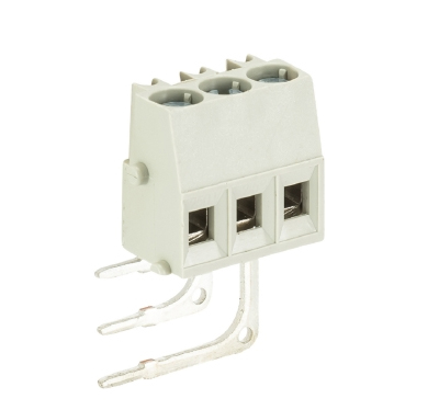 Клемма 8191 / 3 WVL OB - Клемма на печатную плату, для установки под углом 90 град., слева, подвод кабеля сбоку, 2 полюса, шаг: 5 мм, винтовая фиксация провода, без маркировки, 300V, 16А, цвет: серый, серия 8191 / 3 W VL OB