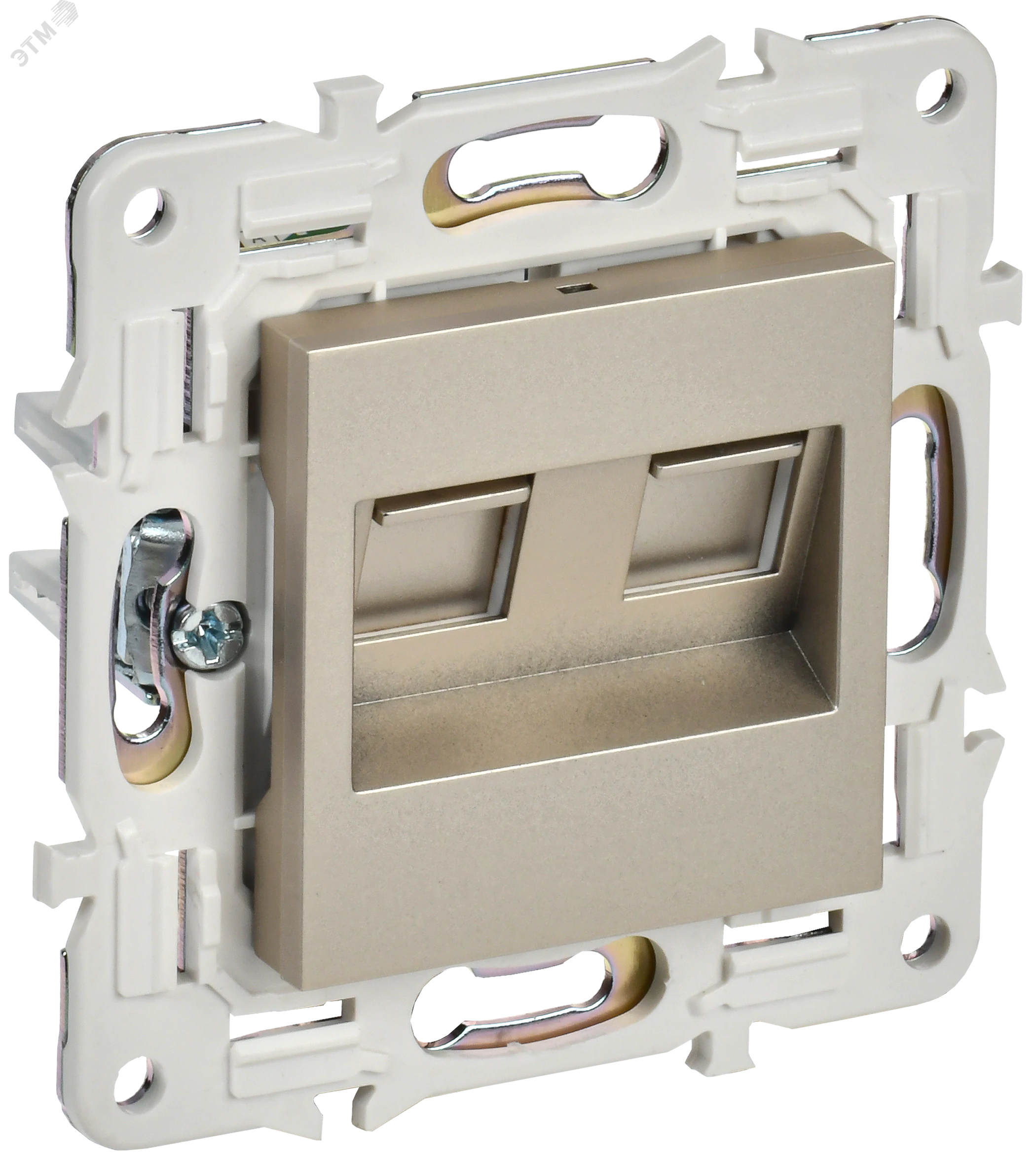 SKANDY Розетка компьютерная двойная RJ45 кат.5E SK-K03Sh шампань IEK SK-K20-1-K37