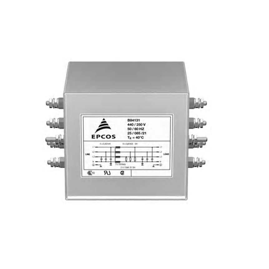 B84131M0003A116 - Сетевой фильтр 50Гц/60Гц 16A 440VAC быстрый монтаж под фланец