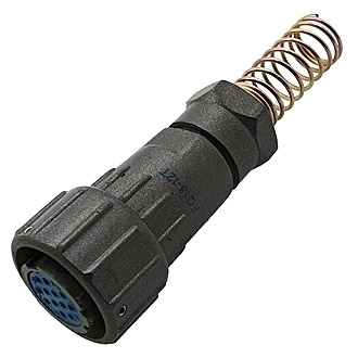FQ18-12PIN TK-10 - Кабельная розетка, 12 контактов, пружиный хвостовик под кабель 10мм