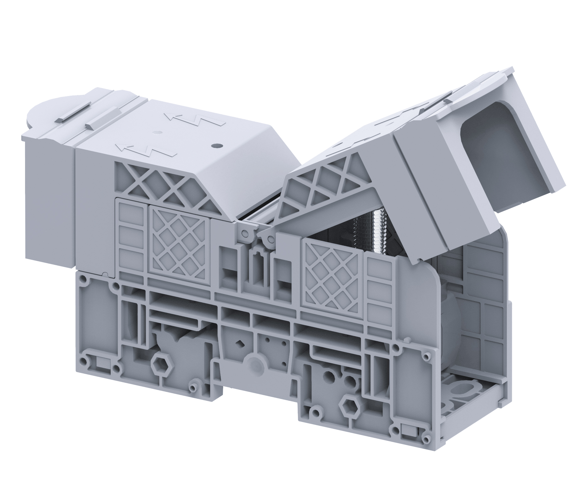 PTB185/240SH - Сильноточная болтовая клемма, М12, тип фиксации провода: болт, 415A, 1000V, номинальное сечение: 10 - 240 мм кв., цвет: серый, тип монтажа: DIN35, с защитными крышками