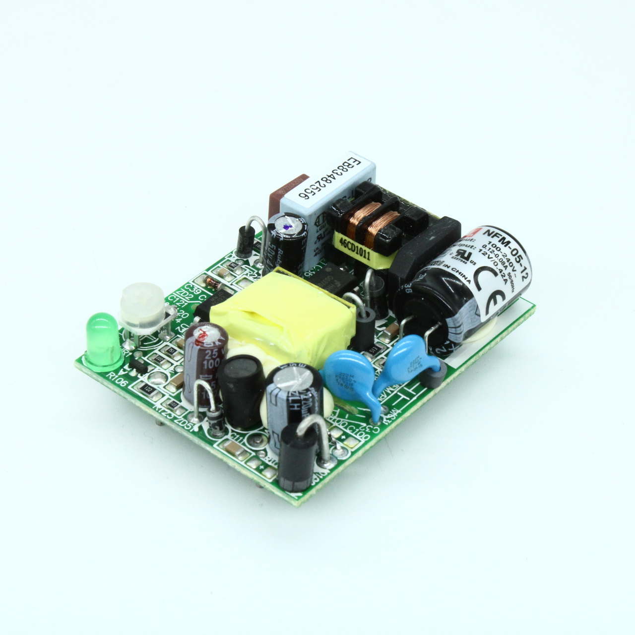 NFM-05-12 - AC-DC,  5Вт, выход 12В/0,42А, вход 85...264В АС 47...440 Гц, 120...370В DC, изоляция 4000В АС, на плате 58х45х19,1мм, -20...+70°С