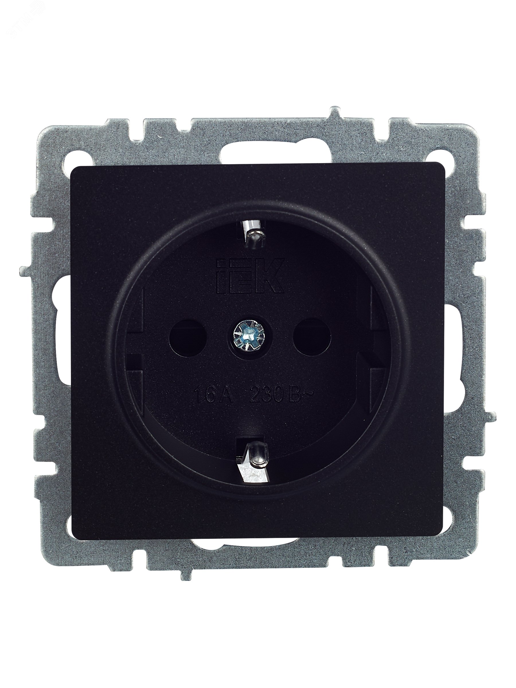 Розетка BRITE РС14-1-0-БрЧ 16А с заземл. защ. шторки черн. BR-R14-16-K02