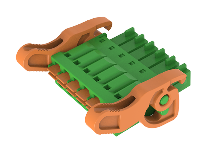 Розеточный разъем на кабель MC-RF3.81H24P-I-0001 - Розеточный разъем, прямой, на кабель, шаг: 3.81 мм, 24 полюса, фиксация провода Push-In исполнение: с поворотной защелкой, 160V, 8A, цвет: зеленый