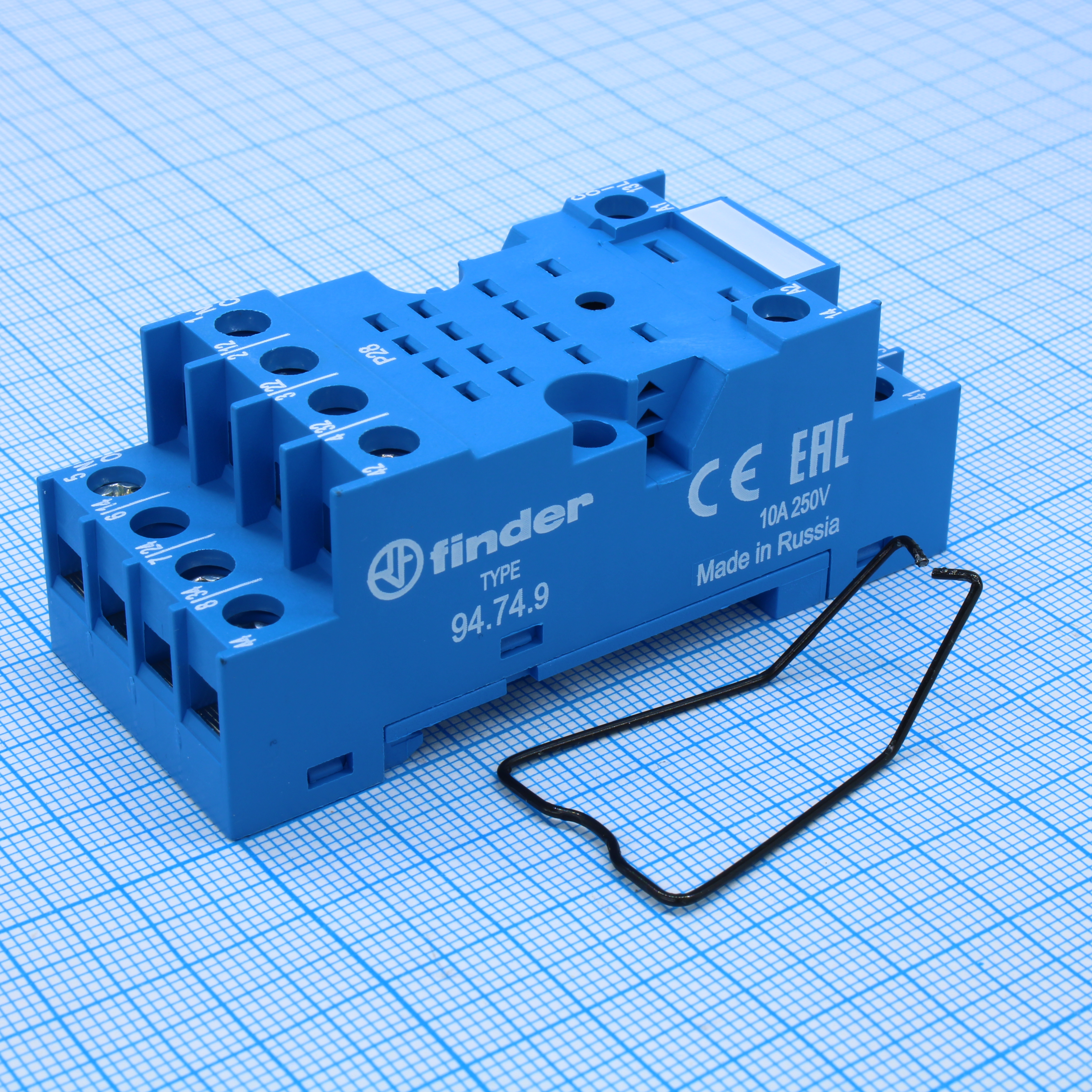 94.74.9SMA - Модуль релейный (гнездо) для реле 55.3х на DIN-рейку, до 10 А