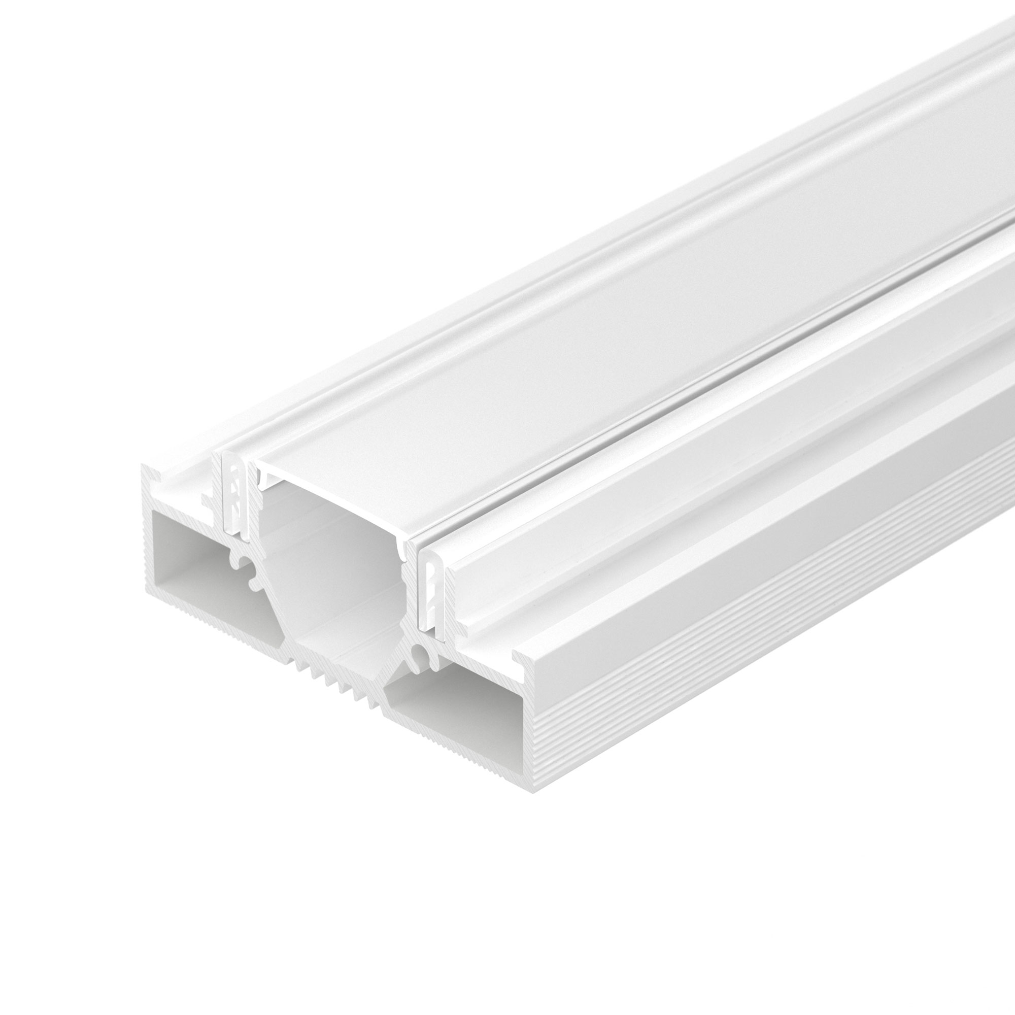 Профиль STRETCH-20-CEIL-D-CENTER-2000 WHITE 042948 - Алюминиевый профиль SLOTT for ARLIGHT для монтажа натяжных потолков (центральная световая линия). Самонесущая конструкция для крепления натяжного потолка с пазом для установки светодиодной ленты. Для со
