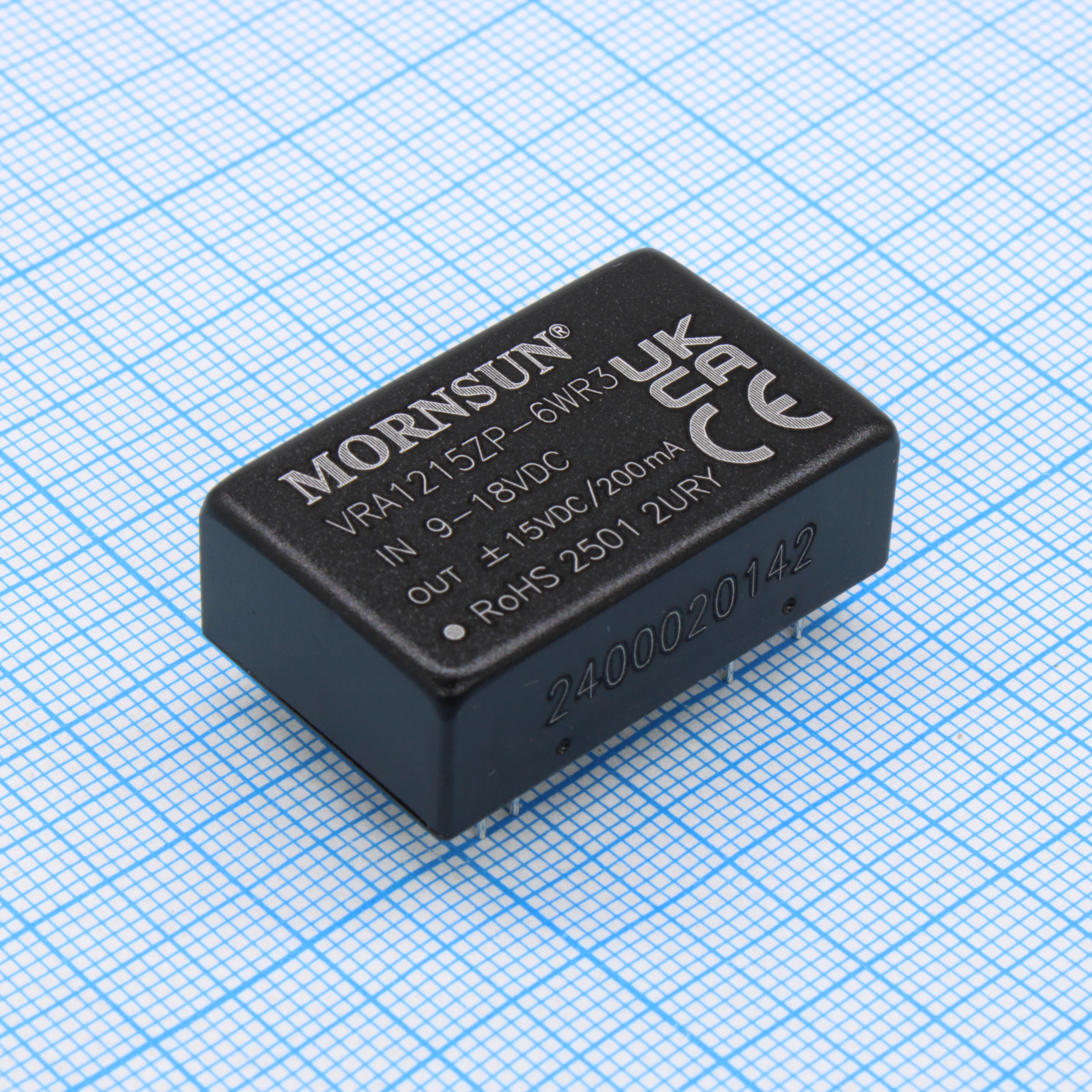 VRA1215ZP-6WR3 - Преобразователь DC/DC мощность 6 Вт, вход 9...18 В, выход =±15 В/±0.2 А (THT)