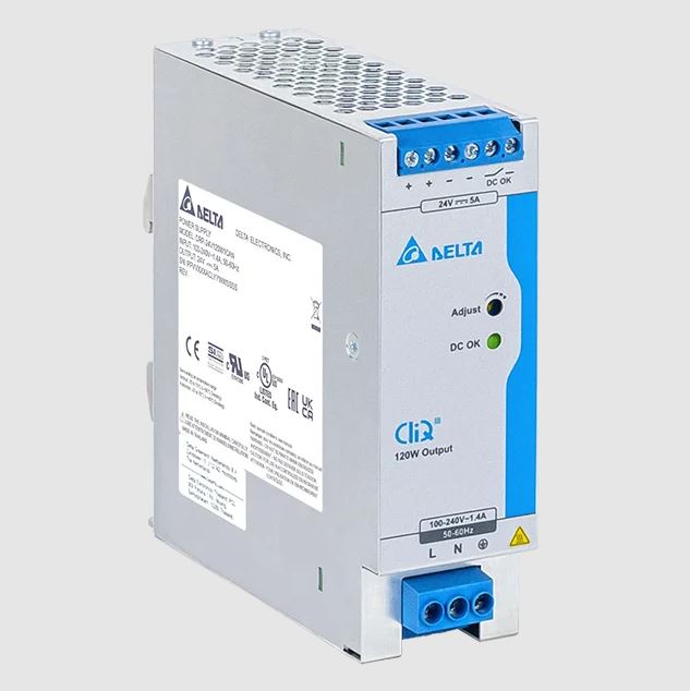 DRP-24V120W1CBN - Источник питания, однофазный, 24VDC / 5A, 120W, диапазон входных напряжений: 100-240VAC, габариты (мм): 124x40x117, вес 0,58 кг, монтаж: на DIN рейку