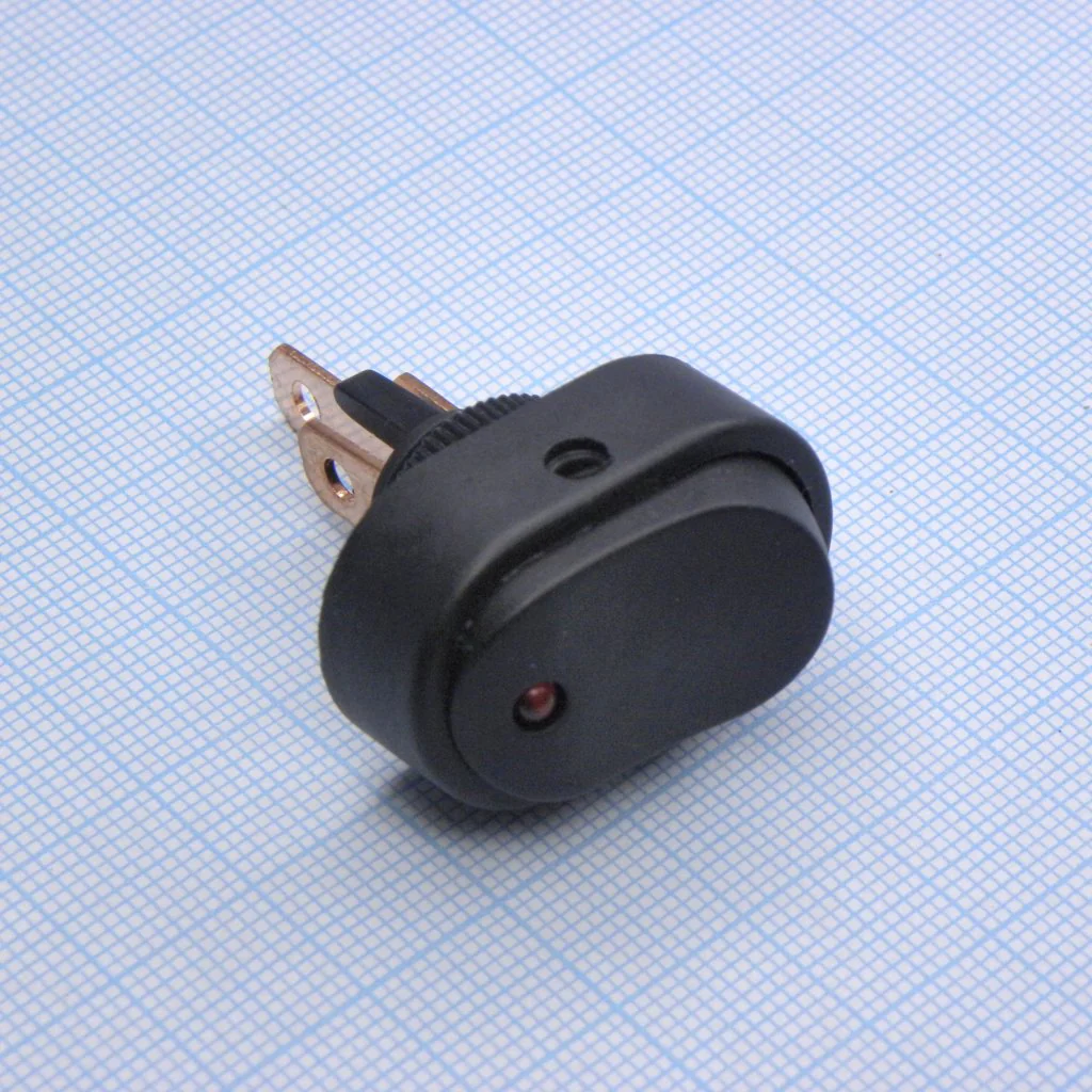 DS ASW-20D красный ON-OFF - клавишный выключатель со светодиодной красной подсветкой 12V