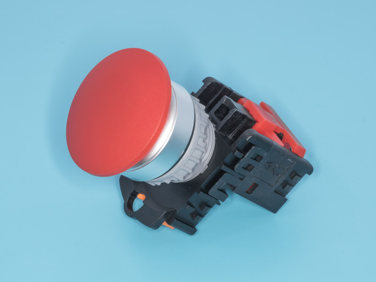 TN2BMR-1B - Кнопка управления грибовидная, без фиксации, d 38 мм, НЗ, красная