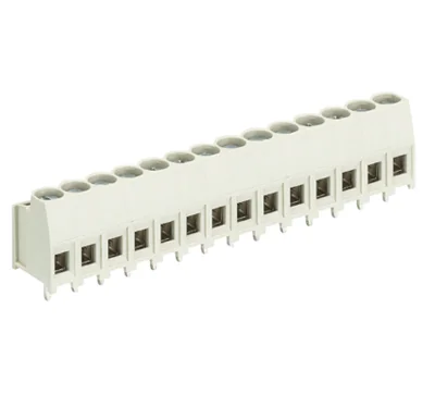 Клемма Wiecon 8191 R / 14 Z OB - Клемма на печатную плату, подвод кабеля сбоку, 14 полюсов, шаг: 5 мм, винтовая фиксация провода, без маркировки, 300V, 16A, цвет: серый, серия 8191 R