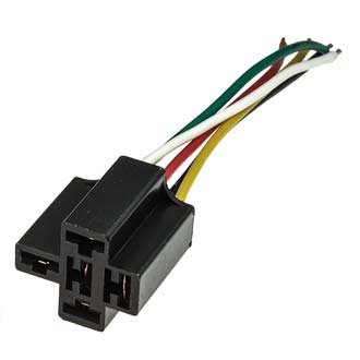 CROSS RELAY 10CM - Колодка для 5-ти контактного э/м реле серии СМА (авто), Uном.=12/ 24 (DC) В, длина проводов 10 см, AWG18 (ток до 21A)