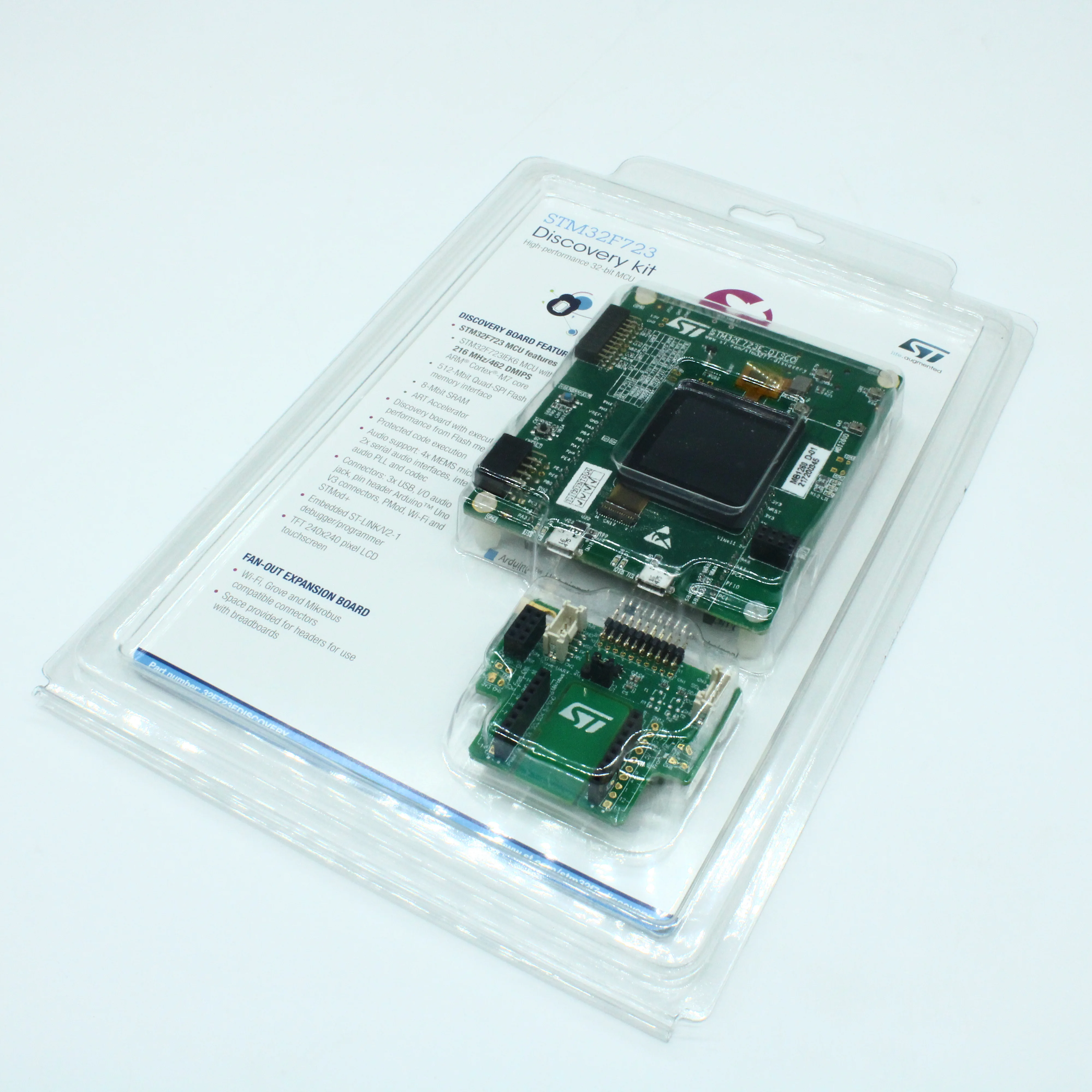 STM32F723E-DISCO - Отладочная плата для STM32F723IEK6 1.188МБ ОЗУ 64.5МБ Флэш-память Linux 64-бит/Mac OS X/Win 7