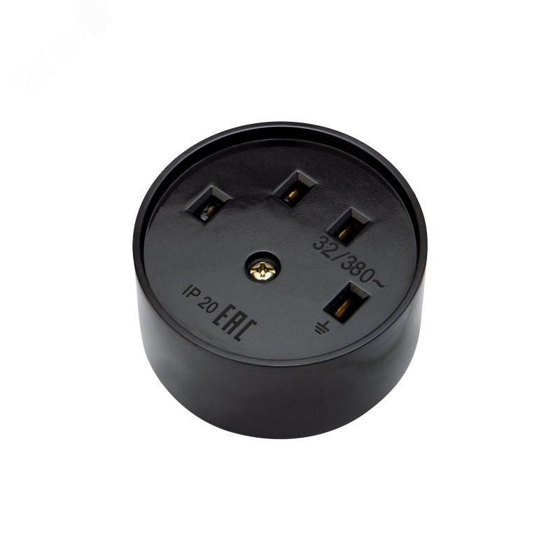 Розетка РШ для электрической плиты 32 А, 380 В, 3Р+РЕ (ОУ) черная 11-8525