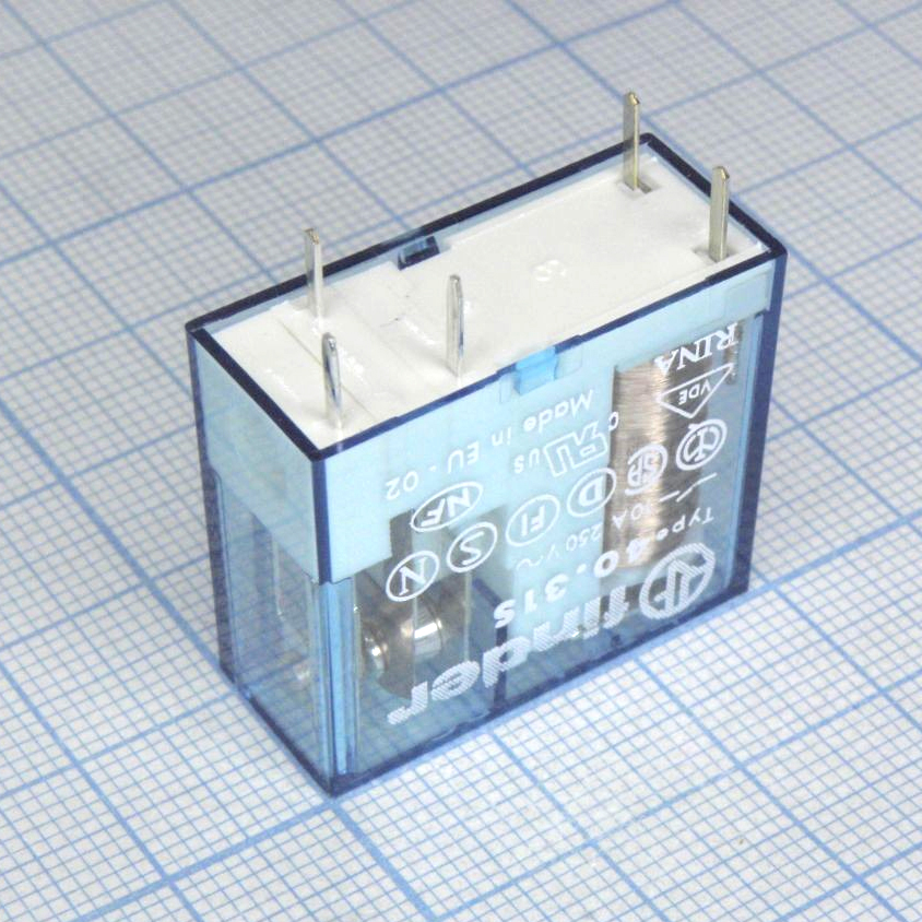 40.31.7.024.0000 - Миниатюрное универсальное электромеханическое реле; монтаж на печатную плату или в розетку; выводы с шагом 3.5мм; 1СO 10A; контакты AgNi; катушка 24В DC (чувствит.); степень защиты RTII