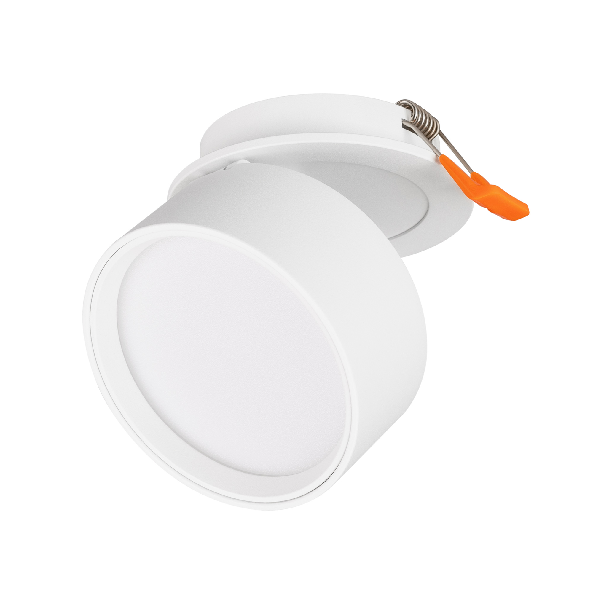 Светильник LGD-POT-BUILT-R85-12W Day4000 (WH, 100 deg, 230V) 045781 - Встраиваемый поворотный откидной светильник для потолка. Мощность 12 Вт, св. поток 780 лм, 65 лм/Вт, дневной 4000 K, CRI>90, угол 100°, напряжение питания 230 В. Угол поворота 355°, уго