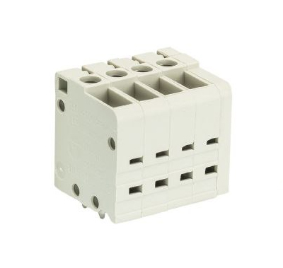 Клемма Wiecon 8185 / 4 TOP V - Клемма на печатную плату, подвод кабеля сверху, 4 полюса, шаг: 5,00 мм, винтовая фиксация провода, без маркировки, 300V, 16А, цвет: серый, серия 8185 TOP V