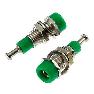 Z008 2MM PANEL JACK GREEN - Гнездо Z008 2 мм на панель jack зеленый, на панель под пайку