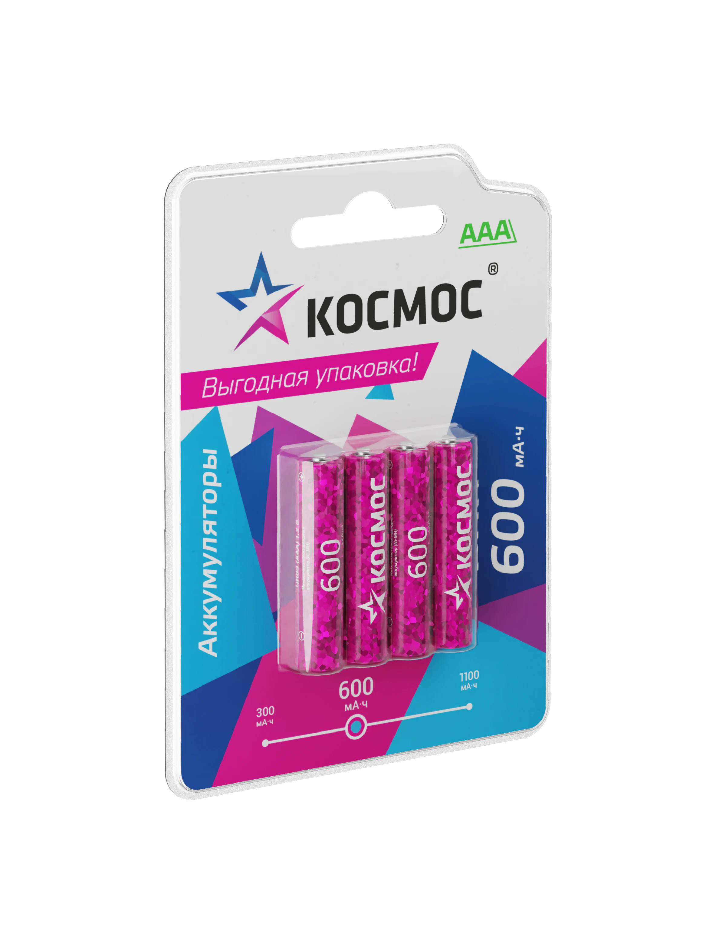 Аккумулятор 600мАч R03 NiMH 4BL,