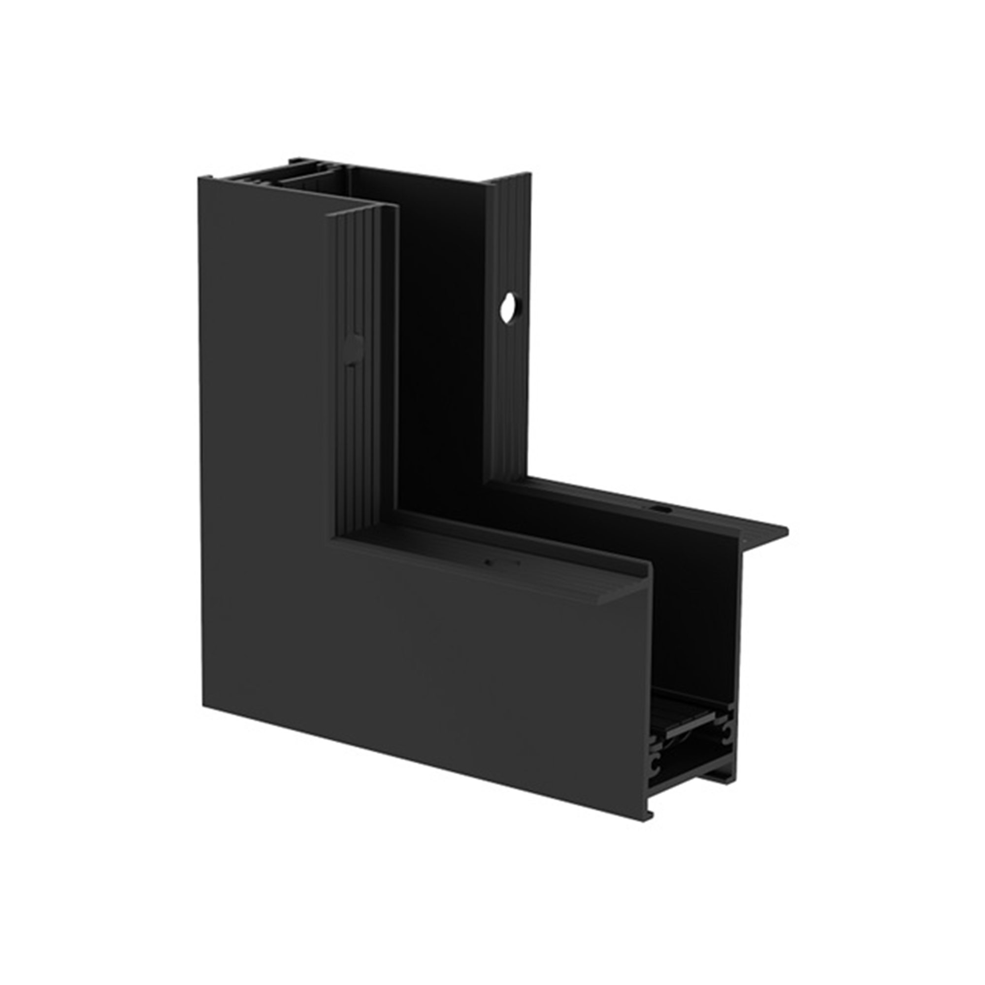 Коннектор угловой MAG-CON-2538-F-L90-INT (BK, внутренний) 034230 - Угловой внутренний коннектор для встраиваемого трека MAG-TRACK-2538-F. DC24V. Материал алюминий, цвет черный. Размеры 82,5x82,5x47x38мм. Аксессуары для соединения с треком приобретаются от