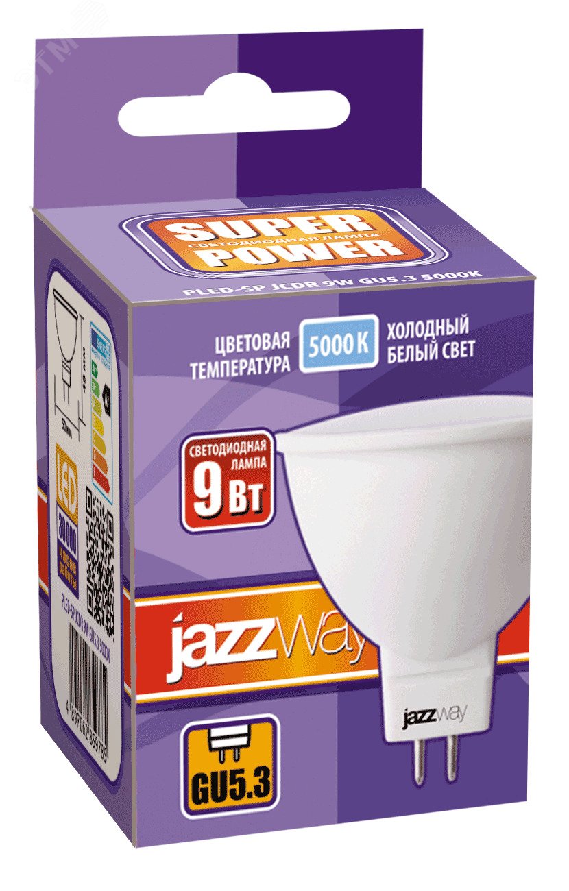 Лампа светодиодная PLED-SP 9Вт JCDR MR16 5000К холод. бел. GU5.3 720лм 230В 2859785A