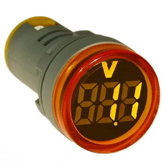 DMS-132 - Цифровой LED вольтметр AC 20-500В, AD16-22VMC, желтый, установка на панель в отв d=22мм