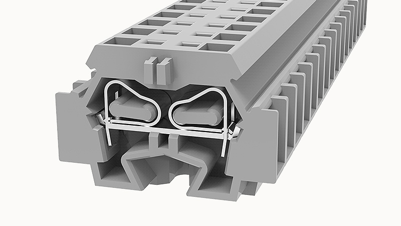 Проходная клемма WS4-DB-01P-11 - Проходная клемма, тип фиксации провода: пружинный, номинальное сечение: 4 мм кв., 32A, 800V, ширина: 6 мм, цвет: серый, тип монтажа: DIN35