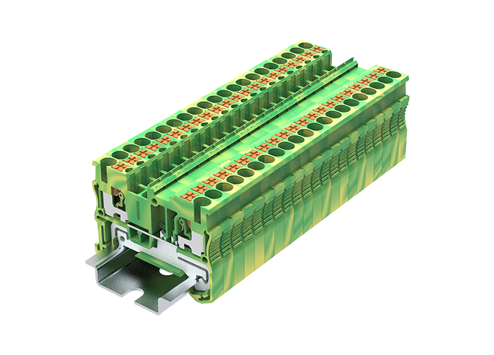 Заземляющая клемма TP2.5-2-PE - Заземляющая клемма, тип фиксации провода: push-in, номинальное сечение: 2,5 мм кв., ширина: 5,2 мм, цвет: желто-зеленый, тип монтажа: DIN 35