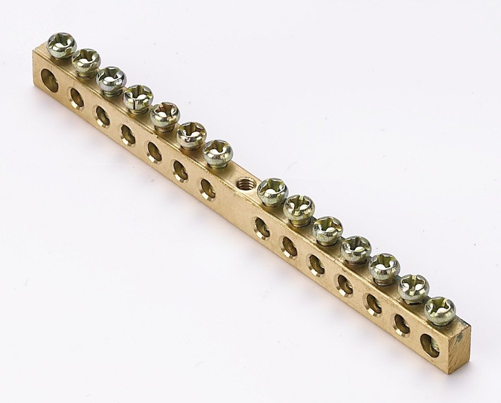 Шина нулевая 14 групп/крепеж по центру 6х9мм 32003DEK