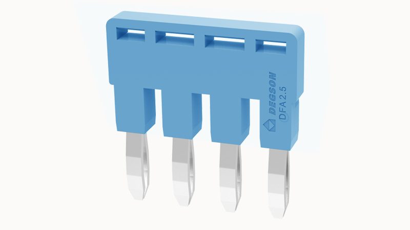 Перемычка  DFA2.5-04P-12 - Соединительная перемычка, втычная, изолированная, 4 полюса, для серий клемм: DC2.5, шириной 5,1 мм, цвет: синий