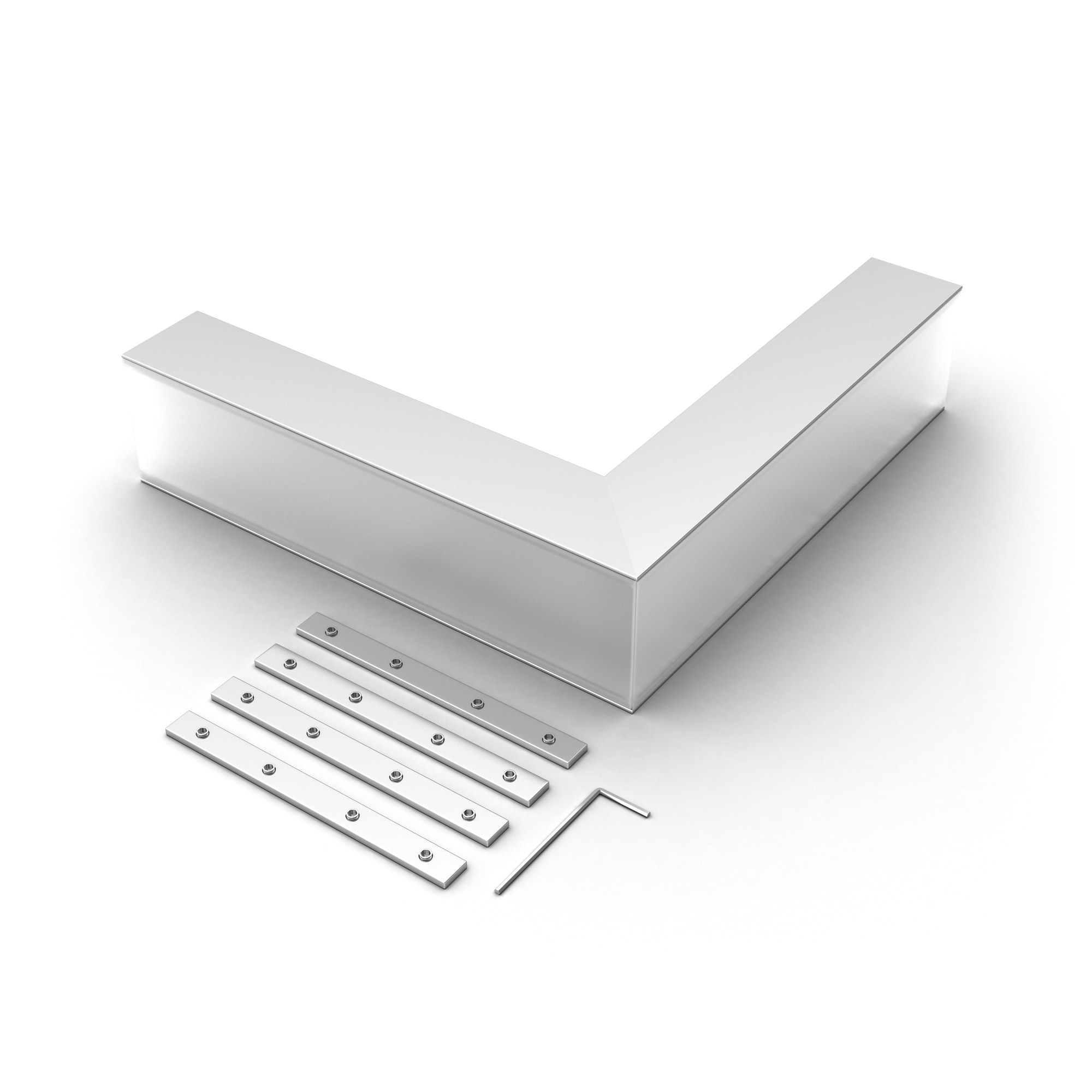 Угол SL-LINE-5035 внешний 030115 - Угол в сборе, для профиля SL-LINE-5035. Свечение наружу. В комплекте угол с экраном, соединители, винты, шестигранный ключ.