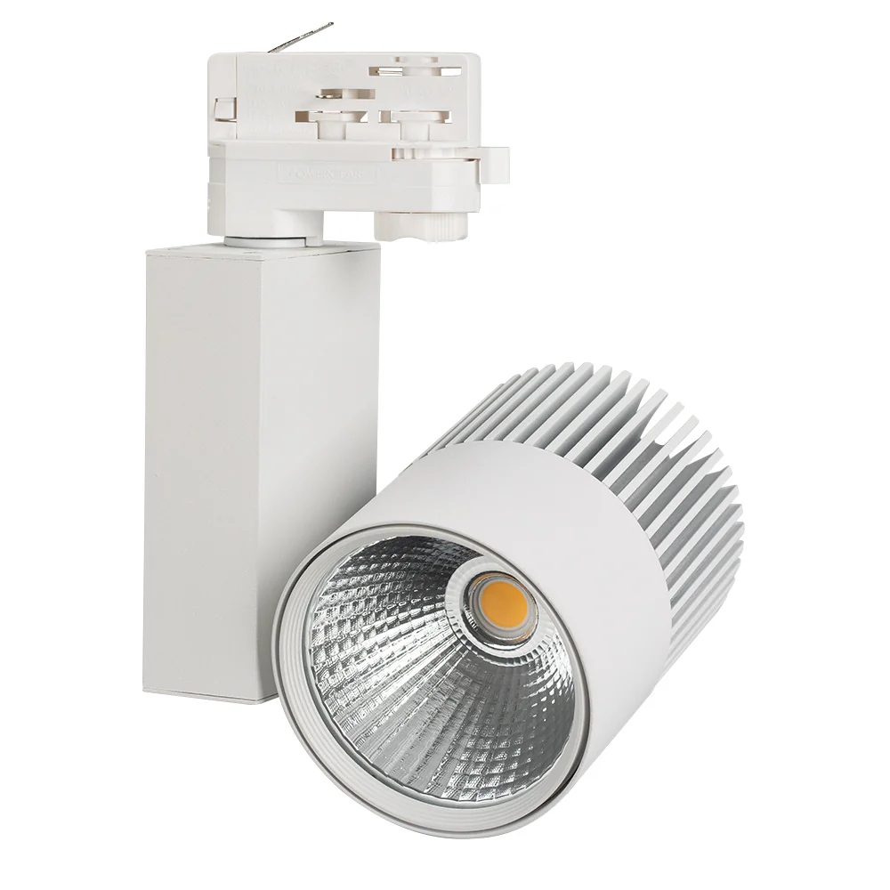 Светильник LGD-ARES-4TR-R100-40W Day4000 (WH, 24 deg) 026377 - Светильник подвесной для треков/шин 4 провода, 40Вт. Цвет свечения ДНЕВНОЙ 4000K, световой поток 2800лм, угол 24°, CRI>80. Корпус круглый, металл, цвет белый, IP20. Размеры DxHxL: O100x195x133